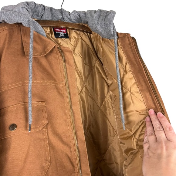 Wrangler NEW Workwear Hooded Shirt Jacket Relaxed Fit SZ XL - Picture 3 of 6